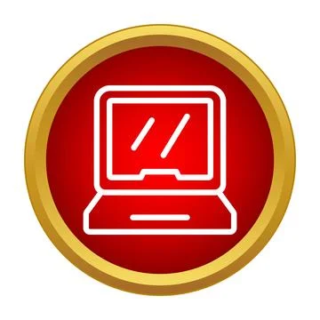 Portable laptop computer device icon for technology concept Stock Illustration