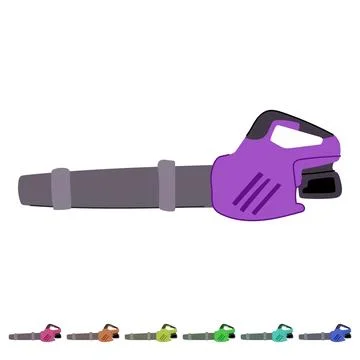 Portable leaf blower cleaning garden yard equipment operating graphic Stock Illustration