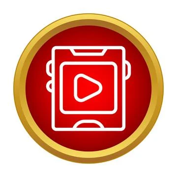 Portable media player device flat line icon Stock Illustration