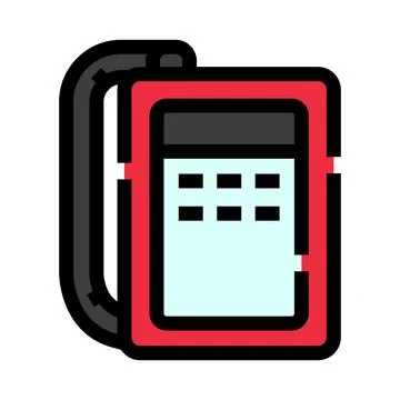 Portable medical diagnostic device with bright screen icon Illustrazione stock