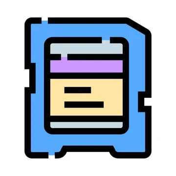 Portable memory card for digital data storage Stock Illustration