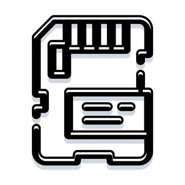 Portable memory card icon for digital storage Stock Illustration