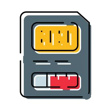 Portable memory storage device for digital data transfer Stock Illustration