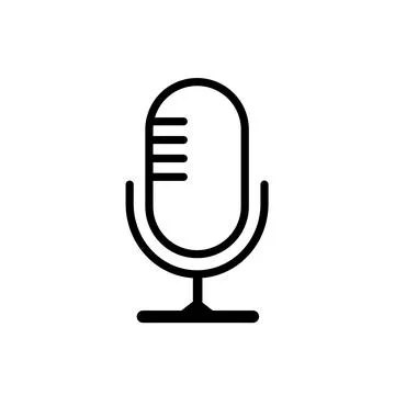 Portable microphone icon on phone computer or web Stock Illustration