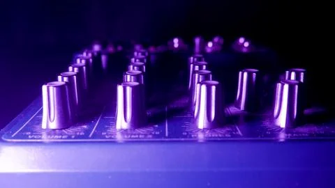 Portable mini audio mixer button 04 Stock Photos