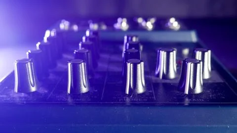 Portable mini audio mixer button 01 Stock Photos