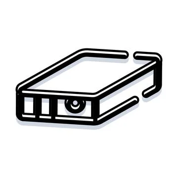Portable mini projector device for media presentation Иллюстрация