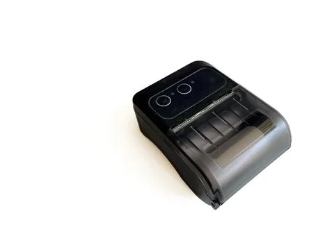 Portable mini thermal printer for smartphone Stock Photos