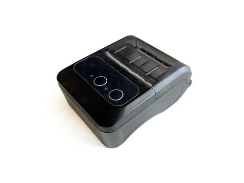 Portable mini thermal printer for smartphone Stock Photos