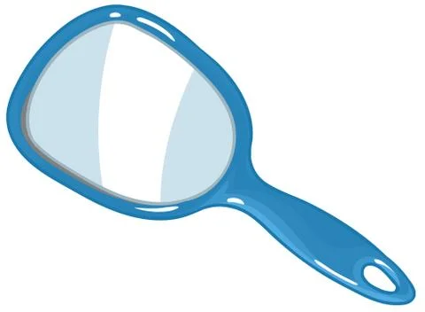 Portable mirror make up object blue illustration Stock Illustration