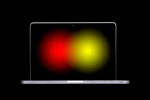 Portable modern silver computer on a black background. Stock Illustration