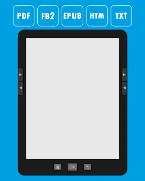 Portable modern tablet e-book reader Stock Illustration