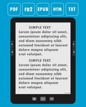 Portable modern tablet e-book reader Stock Illustration