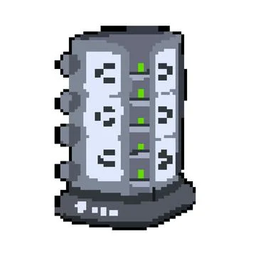 Portable multi device charging station pixel art vector illustration Stock Illustration