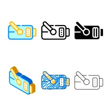 Portable multipack x ray machine color icon vector 스톡 일러스트