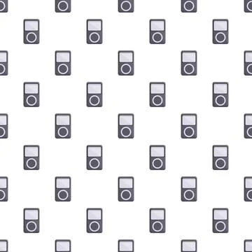 Portable music player digital device seamless pattern Stock Illustration
