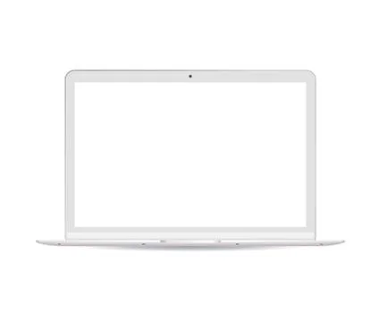 Portable notebook computer with white lcd screen Stock Illustration