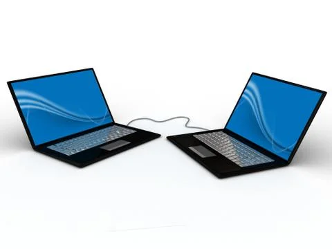 Portable notebook on white background Stock Illustration