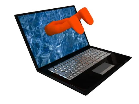 Portable notebook on white background Stock Illustration