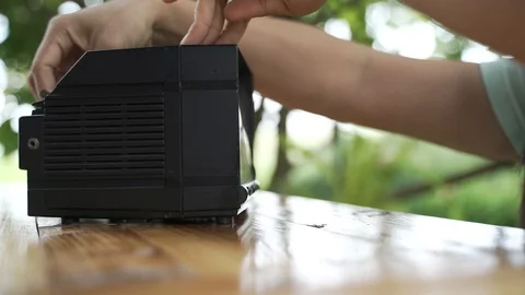 Portable or small analog TV Stock Footage 119694935