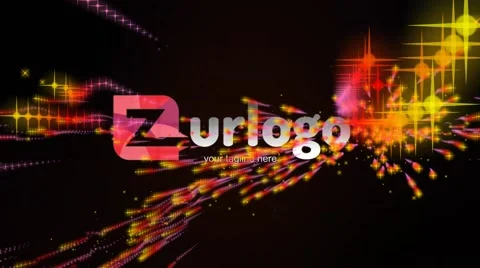 Portable Particles Energy Logo After Effects stock