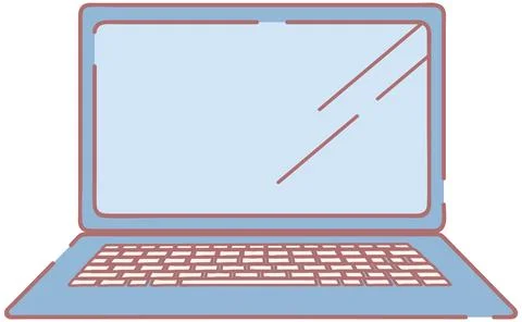 Portable personal computer, folding laptop. Smart screen device with keyboard Stock Illustration