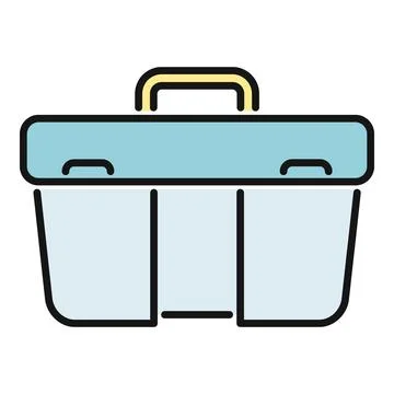 Portable plastic toolbox icon for repair and maintenance Stock Illustration
