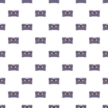 Portable plastic toolbox seamless repeating pattern Stock Illustration