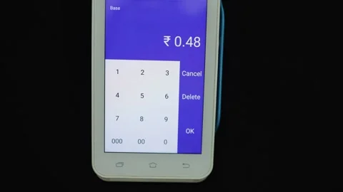 Portable pos machine for digital payment processing and transaction management Stockbeeldmateriaal 336415254