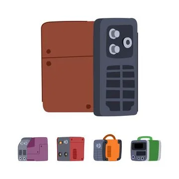 Portable power generator and welding inverter set Stock Illustration