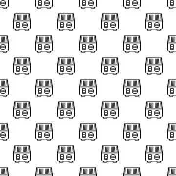 Portable power generator electrical device seamless pattern Illustrazione stock