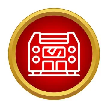 Portable power generator icon in flat design Stock Illustration