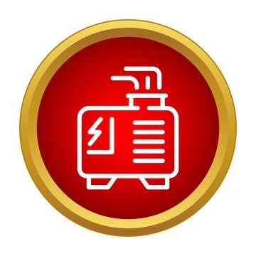 Portable power generator icon in a red circle Stock Illustration
