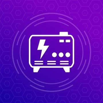 Portable power generator icon, vector イラスト素材