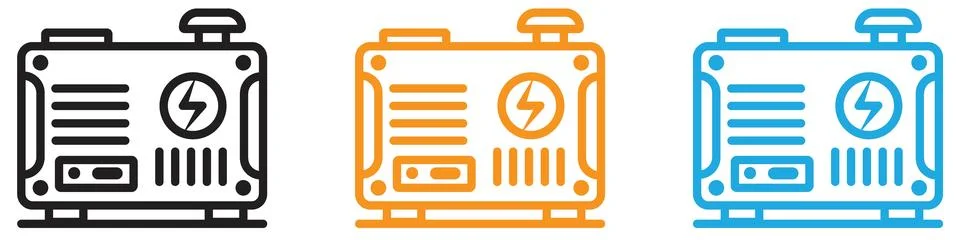 Portable power generator icon vector logo set collection for web app ui イラスト素材
