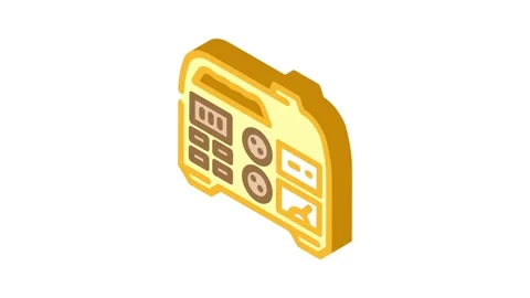 Portable power generator isometric icon animation Stock Footage 327291741