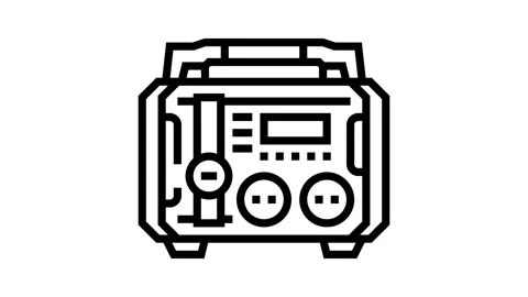Portable power generator line icon animation Stock Footage 326133302