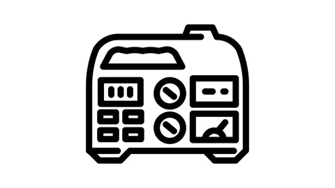 Portable power generator line icon animation Stock Footage 326762533