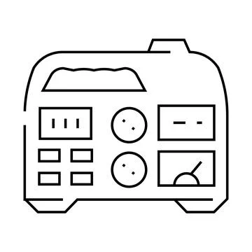 Portable power generator line icon vector illustration Stock Illustration