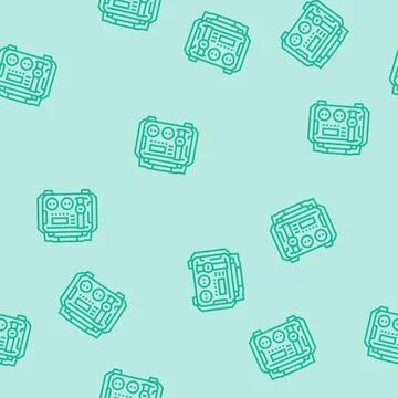 Portable power generator line seamless pattern Stock Illustration