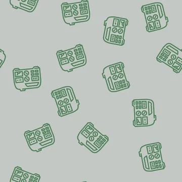 Portable power generator line vector seamless pattern 스톡 일러스트
