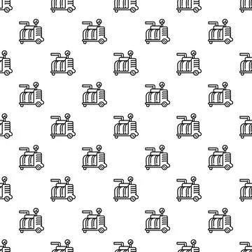Portable power generator machine seamless repeating pattern Illustrazione stock