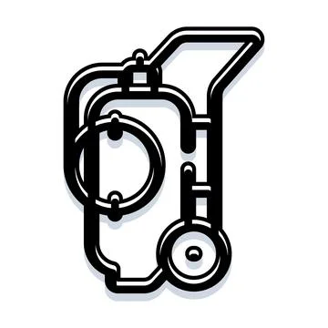Portable power generator outline vector icon illustration イラスト素材