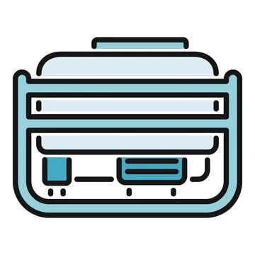 Portable power generator producing backup electricity icon Stock Illustration