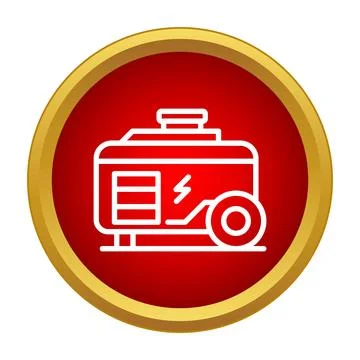 Portable power generator providing backup electricity icon Illustrazione stock