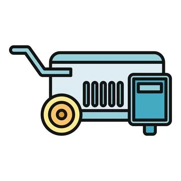 Portable power generator providing backup emergency electricity Stock Illustration