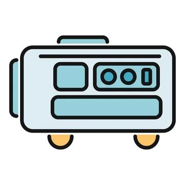 Portable power generator providing backup electricity icon Stock Illustration