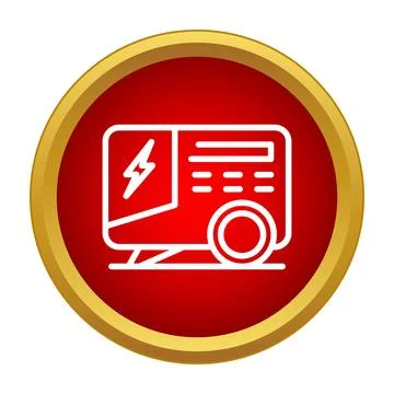 Portable power generator providing backup electricity supply icon Illustrazione stock