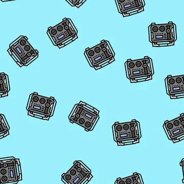 Portable power generator vector seamless pattern Illustrazione stock