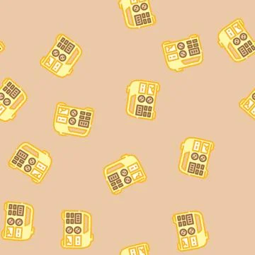 Portable power generator vector seamless pattern Illustrazione stock